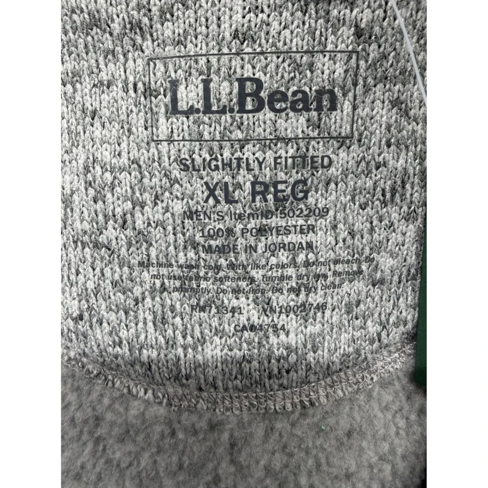 L.L. Bean Mens Sweater Fleece Vest XL Gray Heather Full Zip 502209 NWT!